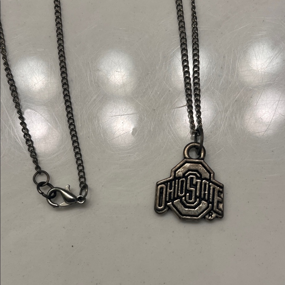 Ohio State Silver Necklace